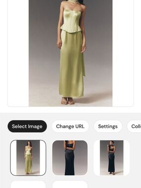 Mimi satin corset dress in matcha